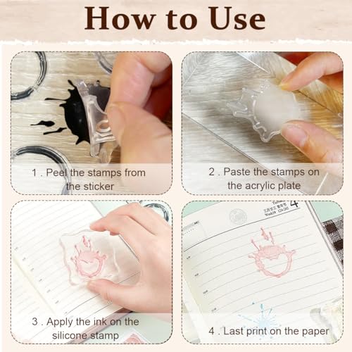 Climberty® DIY Scrapbooking Rubber Stamp, Tea Stains Clear Stamp Coffee Stains Background Transparent Silicone Stamp Spill and Splatter Rubber Stamp for Scrapbook Journal Card Making, 4.3 x 6.3 Inch