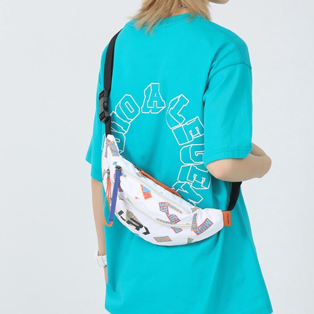 GUSTAVE Waist Bag for Travel and Daily Use with 2 Zipper Pouches and Quick Release Belt | Black Nylon Unisex Crossbody