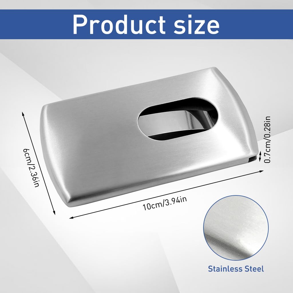 ZIBUYU Visiting Card Holder for Office with Thumb Slide Design and Stainless Steel Body 9.8x6.5x1.3 cm | Compact Gift for Men and Women