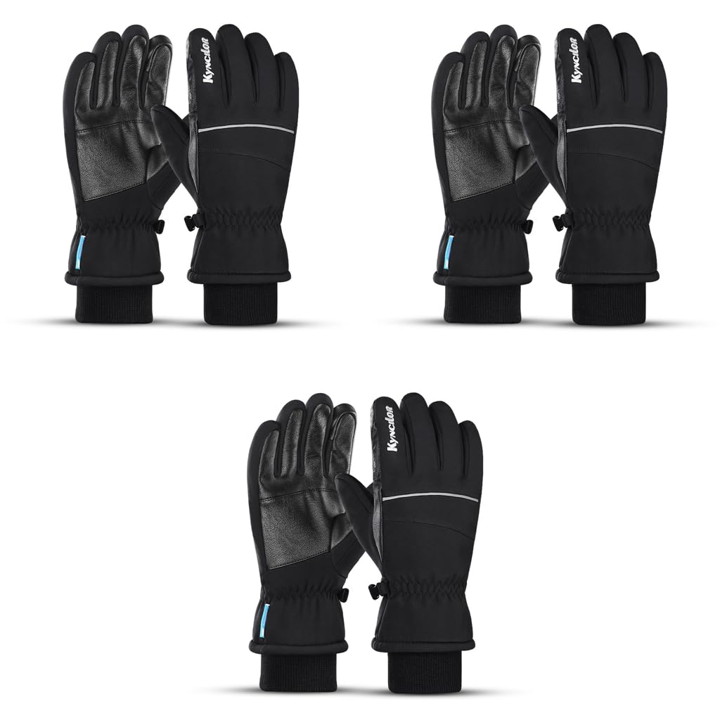 Gustave Winter Gloves for Skiing and Riding with Anti Slip PU Palm and Touchscreen Tips | 12cm Palm Fit