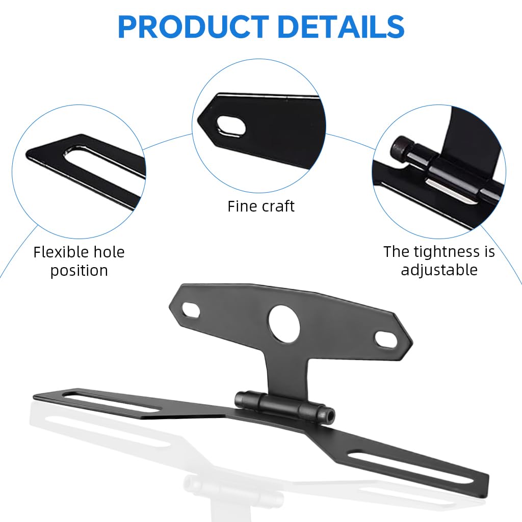 STHIRA Folding Motorcycle Tail Light Mount Bracket for Rear Fender Use | Adjustable License Plate Holder
