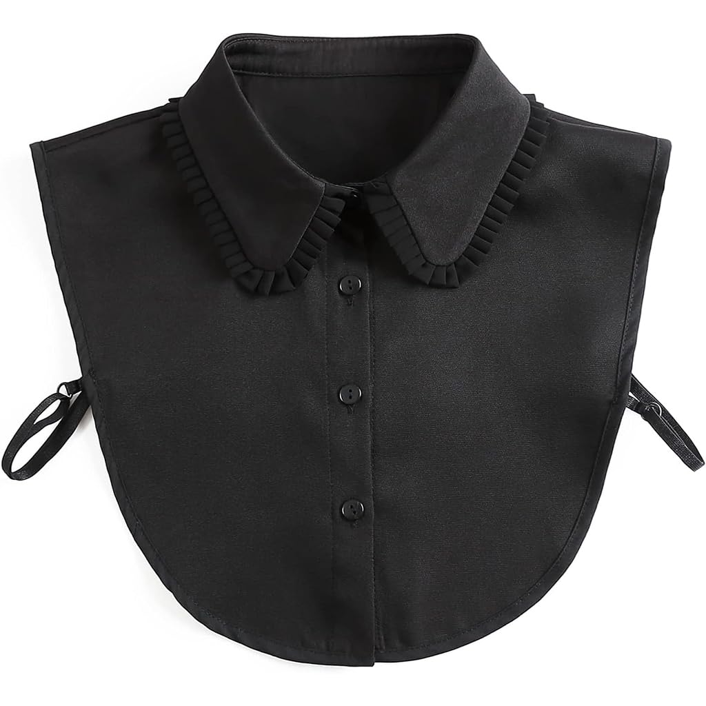 PALAY® Women Fake Collar for Shirt Button Up Black Shirt Collar for Dress Blouse Women Fake Collar Black Shirt Collar for Tops