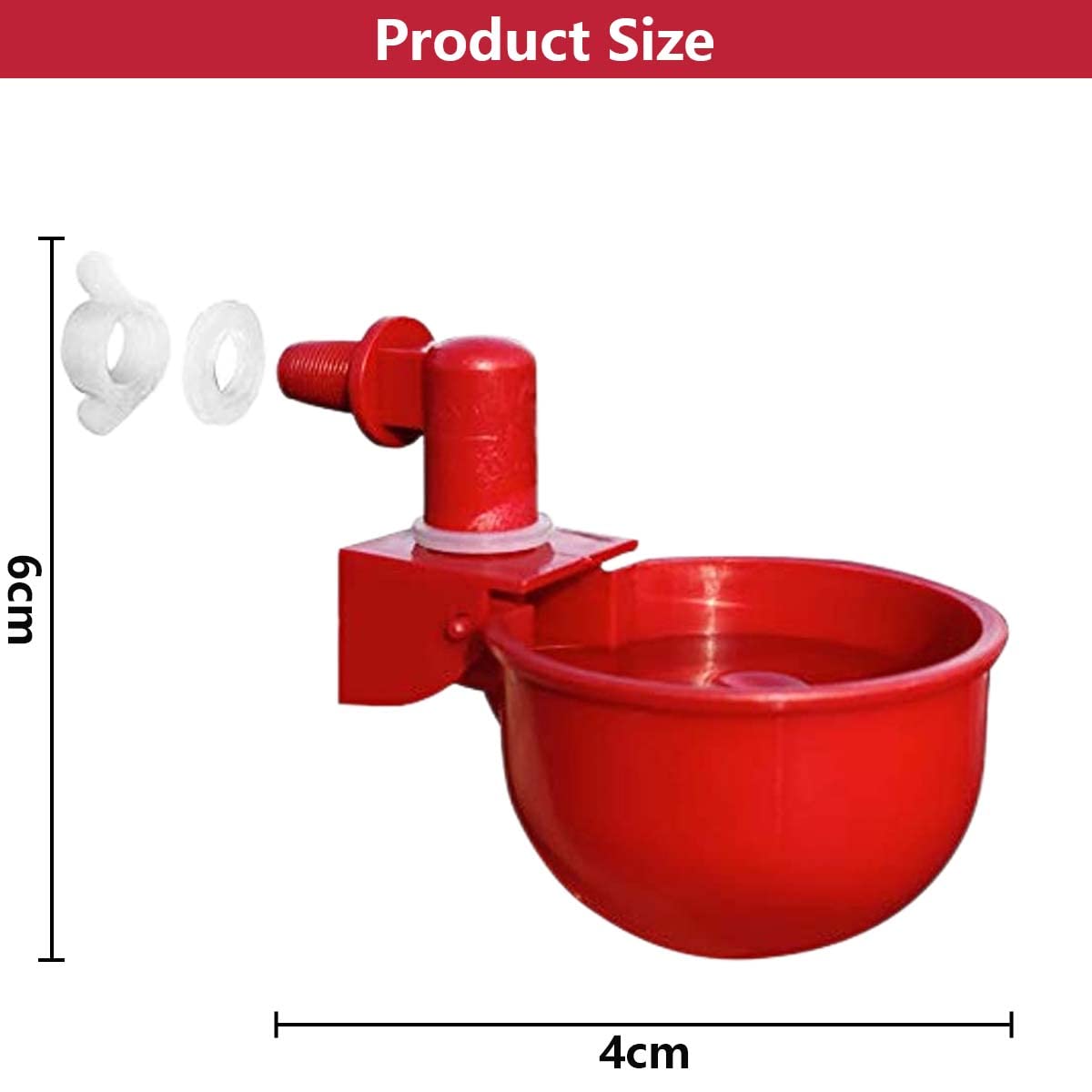 HASTHIP Chicken Feeder Cup Set for Poultry with Auto Refill System 6 Pcs | Plastic Water Cups