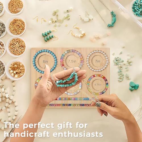 HASTHIP® Bead Board for Jewelry Making, Bamboo Beading Board for Jewelry Bracelet Making, DIY Bracelet Bead Board