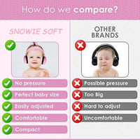 SNOWIE SOFT® Noise Cancellation Ear Muffs for Baby Use Noise-cancelling Ear Muffs for Baby Toddler Ear Muffs for Noise Reduction Baby Ear Muffs for 0-3 Years Old On Flight Sleep Travel (Pink)