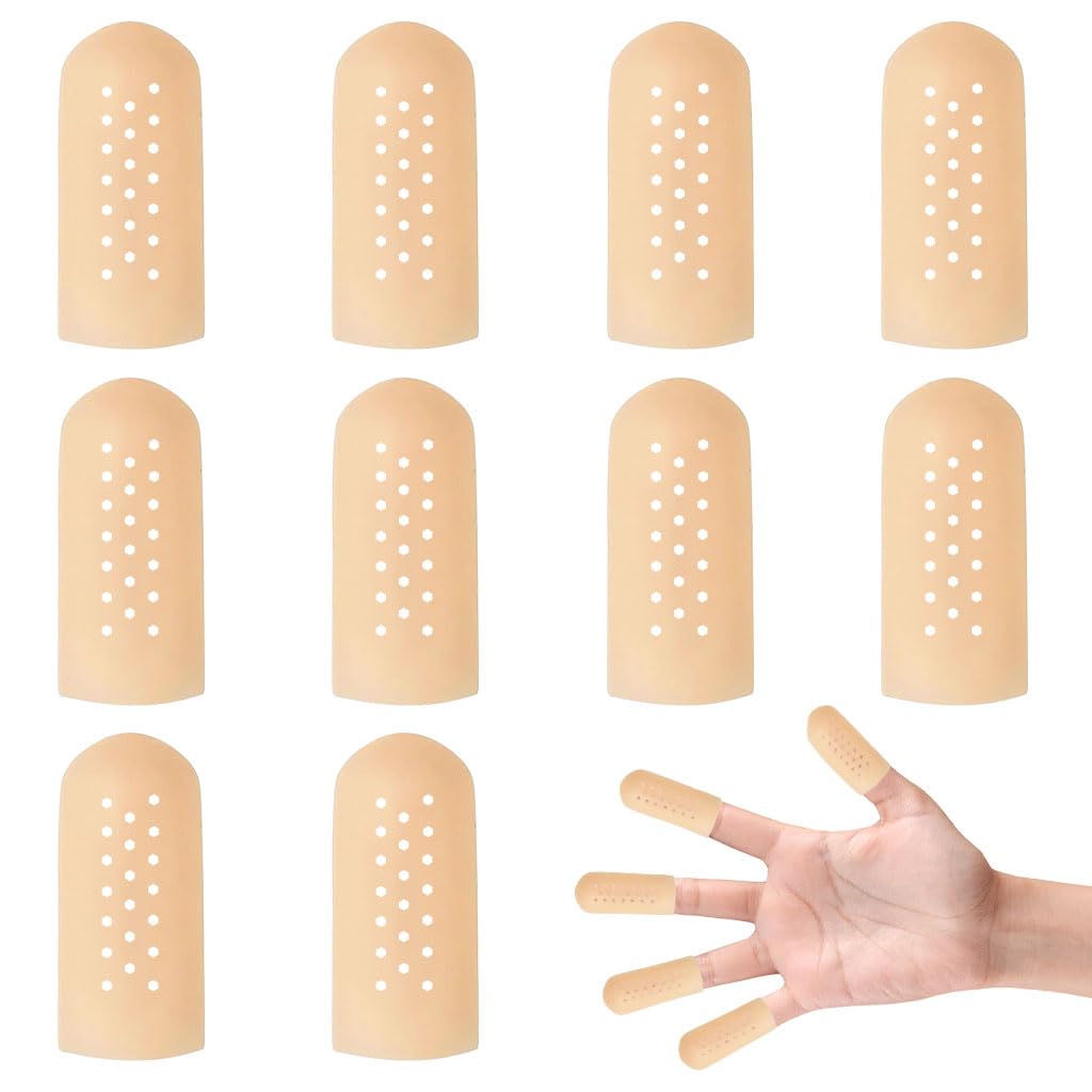 ZIBUYU Silicone Finger Sleeves 10Pcs for Kitchen and Gardening with Ventilated Design | Reusable Protection for Crafts