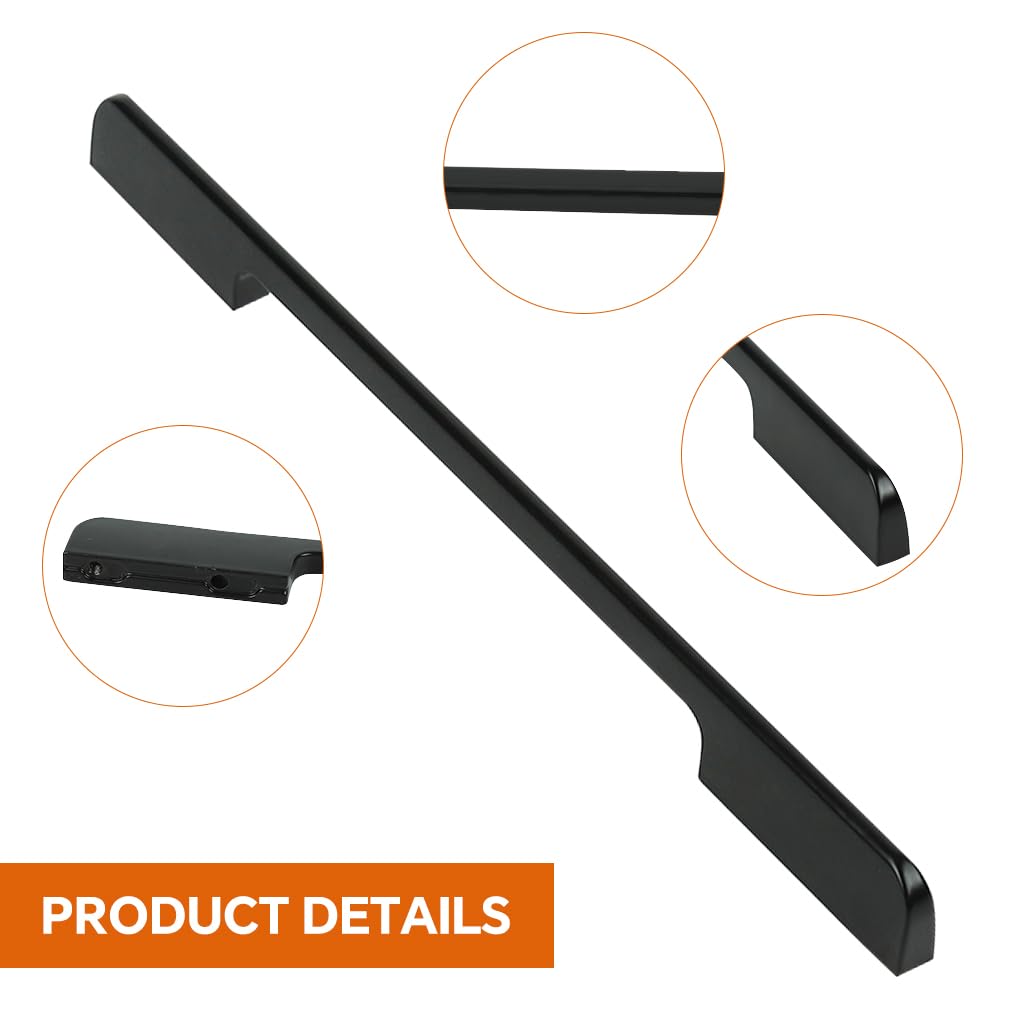 HASTHIP Cabinet Pulls for Kitchen and Vanity with 12.4 in Ergonomic Grip | Sleek Black Aluminum Handles