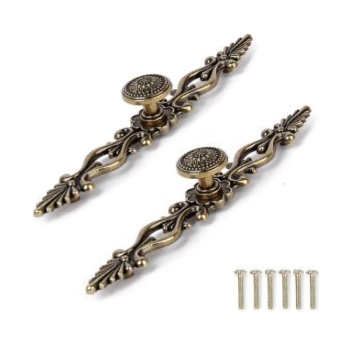 HASTHIP® 2 Pack 191mm Traditional Antique Brass Cabinet Drawer Door Pulls Wardrobe Handles