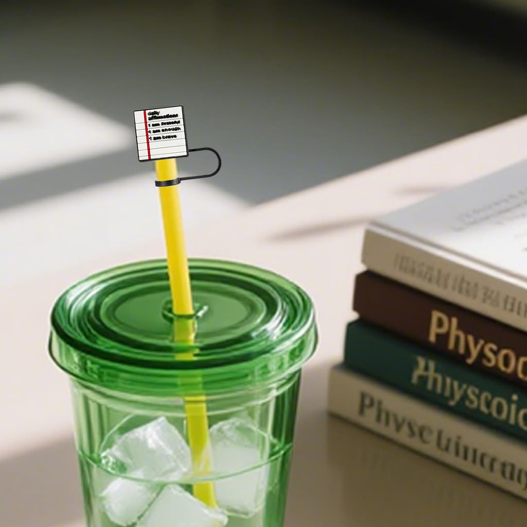 HASTHIP Straw Cap Set for Stanley Cup featuring 12pcs Silicone Lids for 9–10mm Straws | Charming Cup Accessories