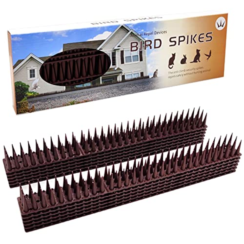 HASTHIP® 12Pcs Bird Spikes Pigeon Spikes for Balcony Window, Plastic Pigeon Spikes for Scare Birds Away, Anti Bird Spikes to Keep Birds Away