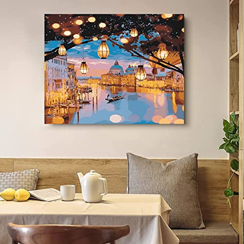 HASTHIP® DIY Oil Painting 40x50CM Paint by Numbers Kit for Adults and Kids Unframed Printed Canvas for Home Wall Decor Not Include Frame 2 PCS