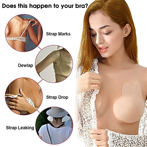 PALAY 5 pairs Women's Reusable Nipple Cover, Silicon Nipple Pasties Silicone Nipple Cover Bra Pad Breast Lifting Tape Breast Lift Tape for Women's Lingerie Accessories