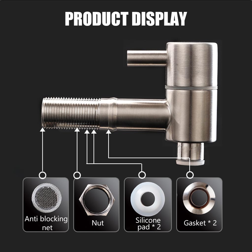 HASTHIP Replacement Spigot Faucet Tap for Beverage Dispenser with Leak-Proof Seal | 16mm 304 Stainless Steel Lever Pour Spout