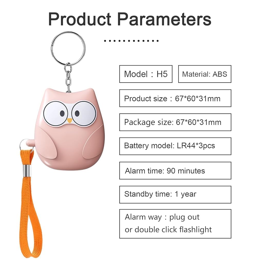 Serplex Personal Alarm Keyring for Self Defence with 130db Siren and Pin Trigger | LED Light