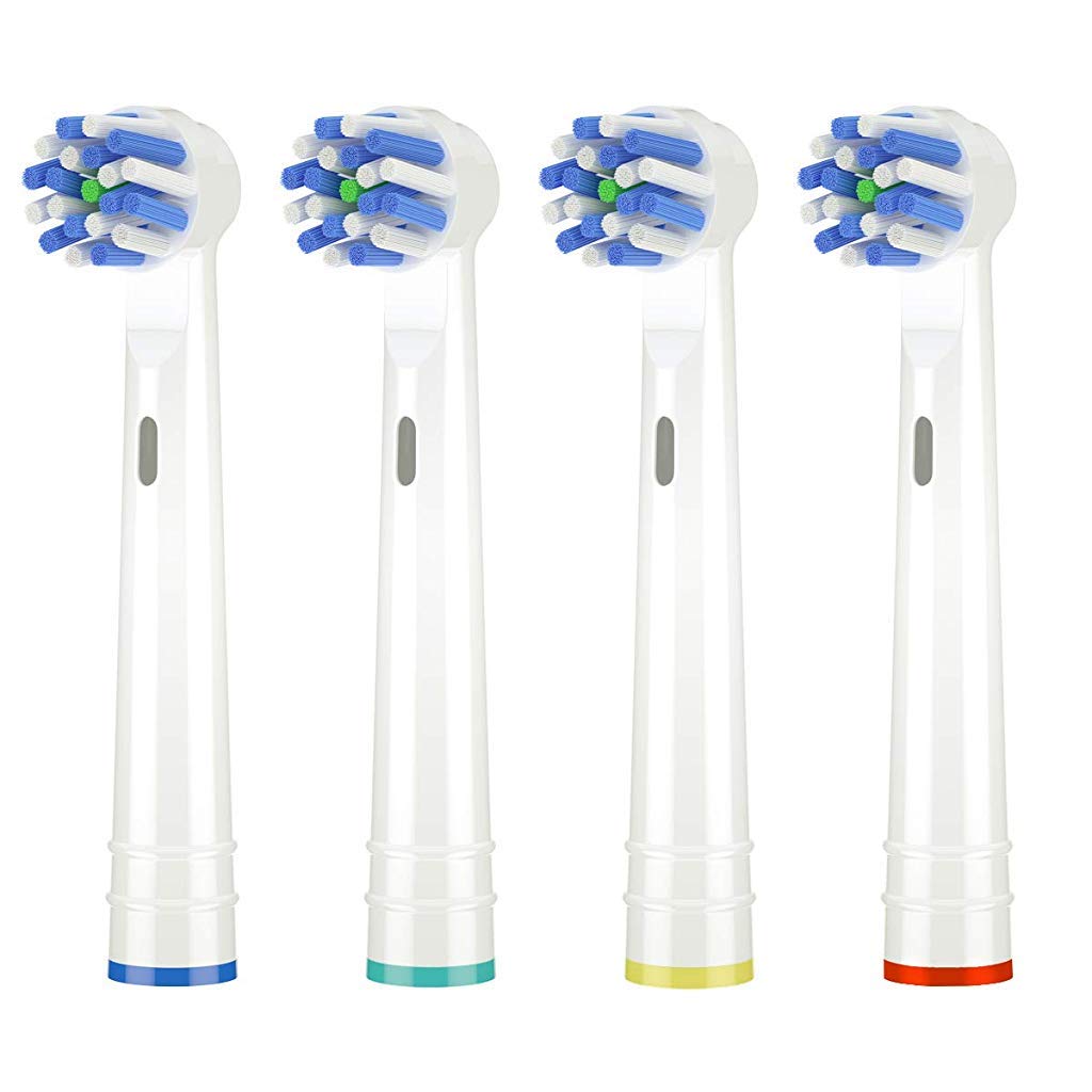 MAYCREATE Replacement Brush Heads for Oral B Bases Pack of 8 with Cross Action Nylon Bristles