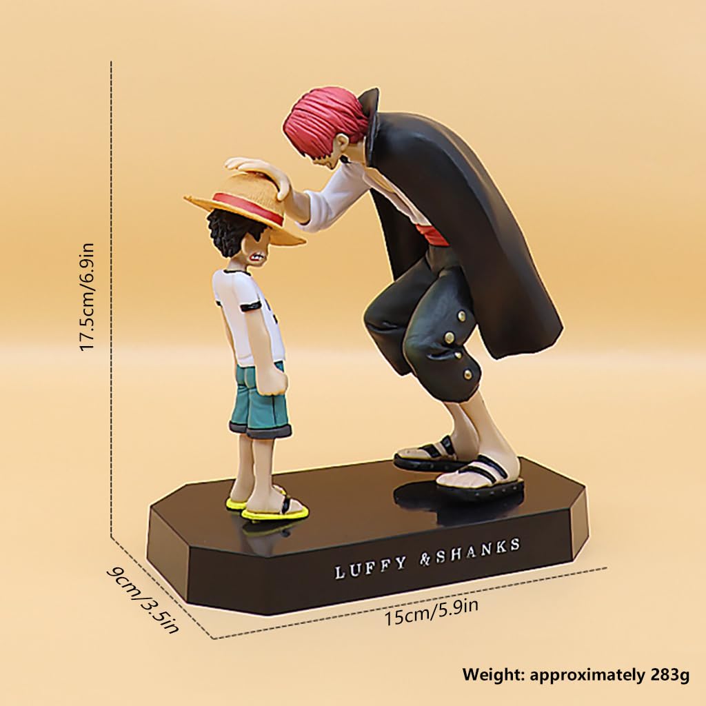 Zibuyu One Piece Luffy & Shanks Anime Statue for Desk Decor featuring PVC build 15x9x17.5cm | Gift for Fans
