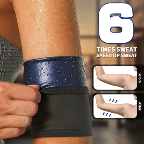 HANNEA® 1PC Women's Arm Trimmers Fat Reducer Bands Sauna Sweat Shaper Compression Sleeve Toner for Sports Workout S-M 2 PCS