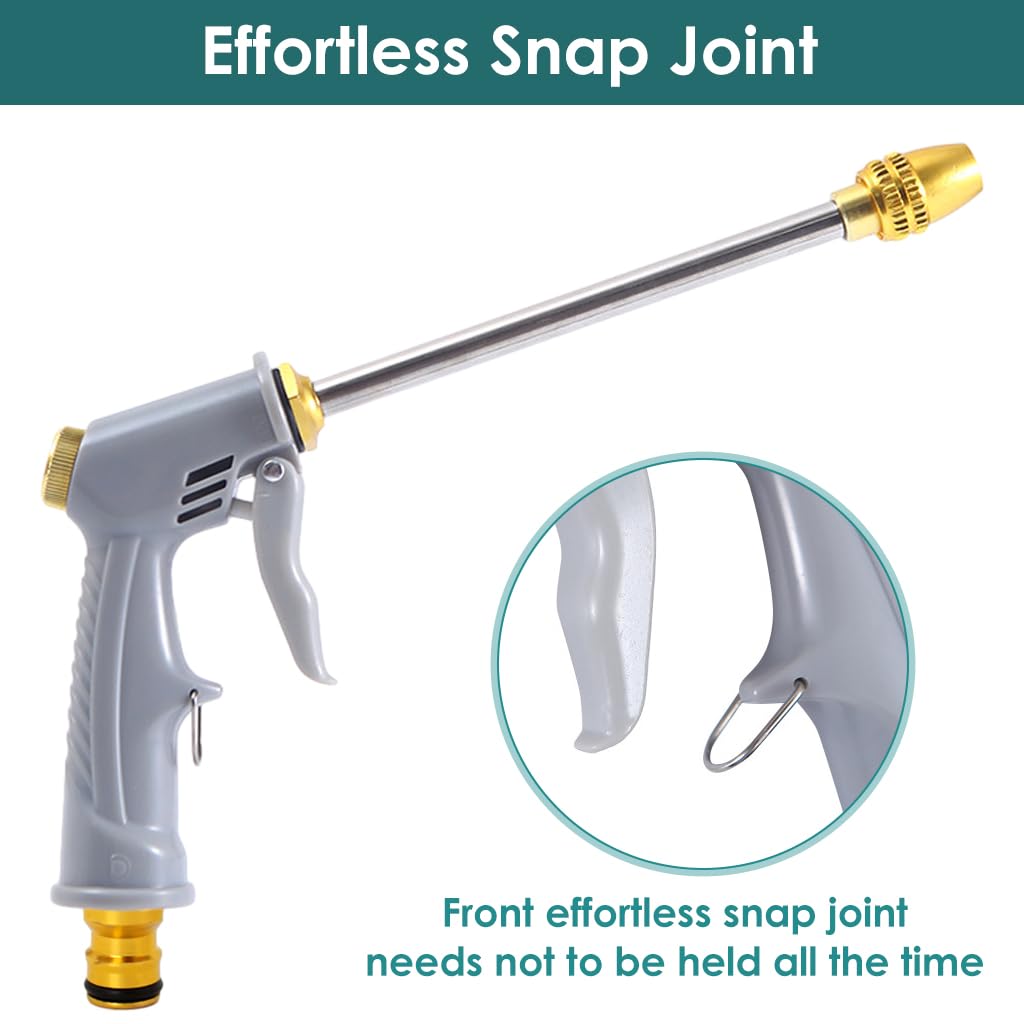 HASTHIP Car Washer Gun for Car and Garden Use with 3 Spray Modes and 24cm Nozzle | Metal Nozzle & Trigger Lock