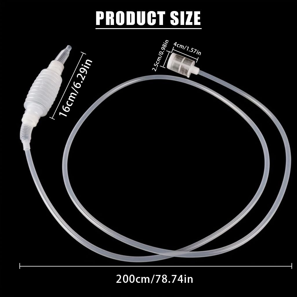 Supvox® Brewing Making Tool Home Brewing Siphon Hose 2m, Wine Beer Making Tools Wine Winemaking Tools for Water Changing in Small Fish Tanks, Home Brewing, Liquid Transfer, Oil Transfer