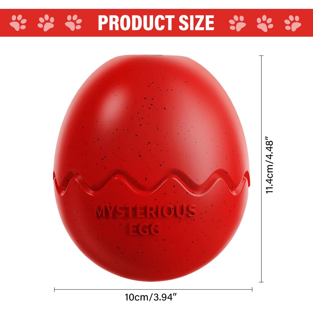 Qpets® Ball Toy Dog Toy Slow Feeding Toy Dog Chew Toy Licking Toy Durable Rubber Egg Toy for Dog TreatsToy for Small, Medium Dog Up to 16kg