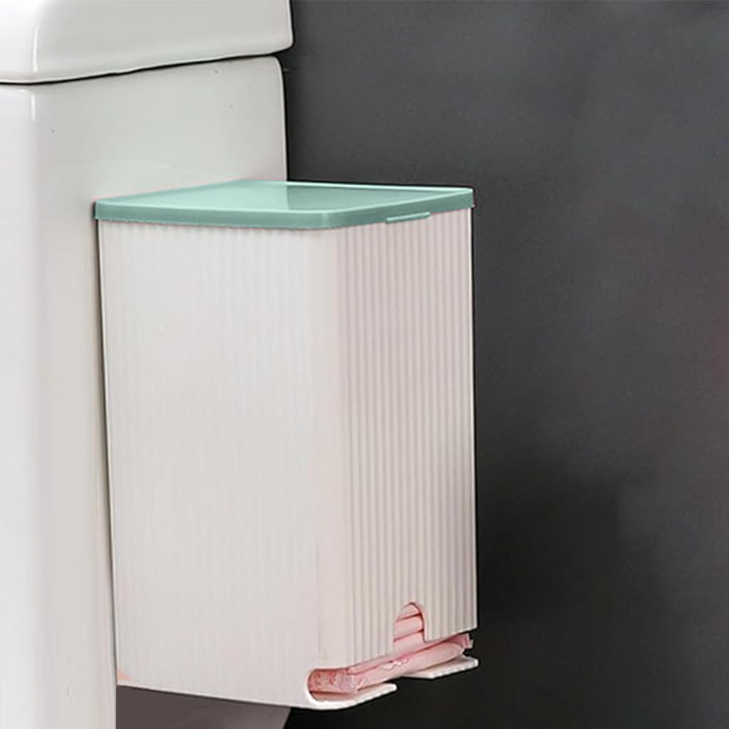 HASTHIP Sanitary Pads Dispenser for Bathroom Storage with Sliding Cover and Waterproof PP Case 11.5x11.5x19.5cm | Holds 25‑30 Pads