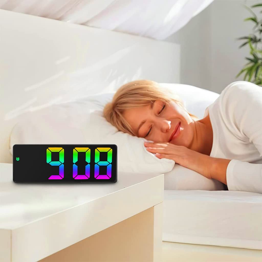 HASTHIP Digital Alarm Clock for Kids with Color Screen and Clap-Hands Wake Function | USB & Battery Powered