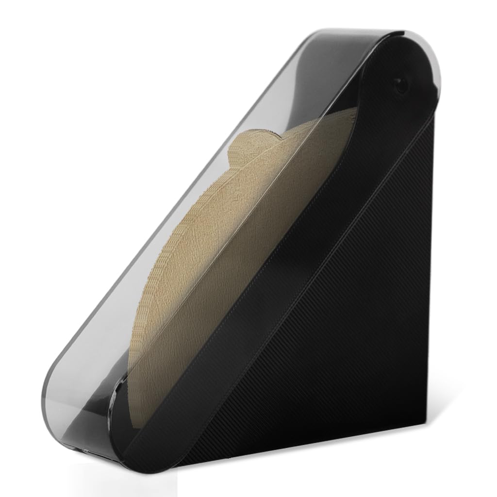 Supvox Coffee Filter Paper Holder for Home and Café Use with Dustproof Lid 132x132mm Capacity | Acrylic Dispenser Organizer