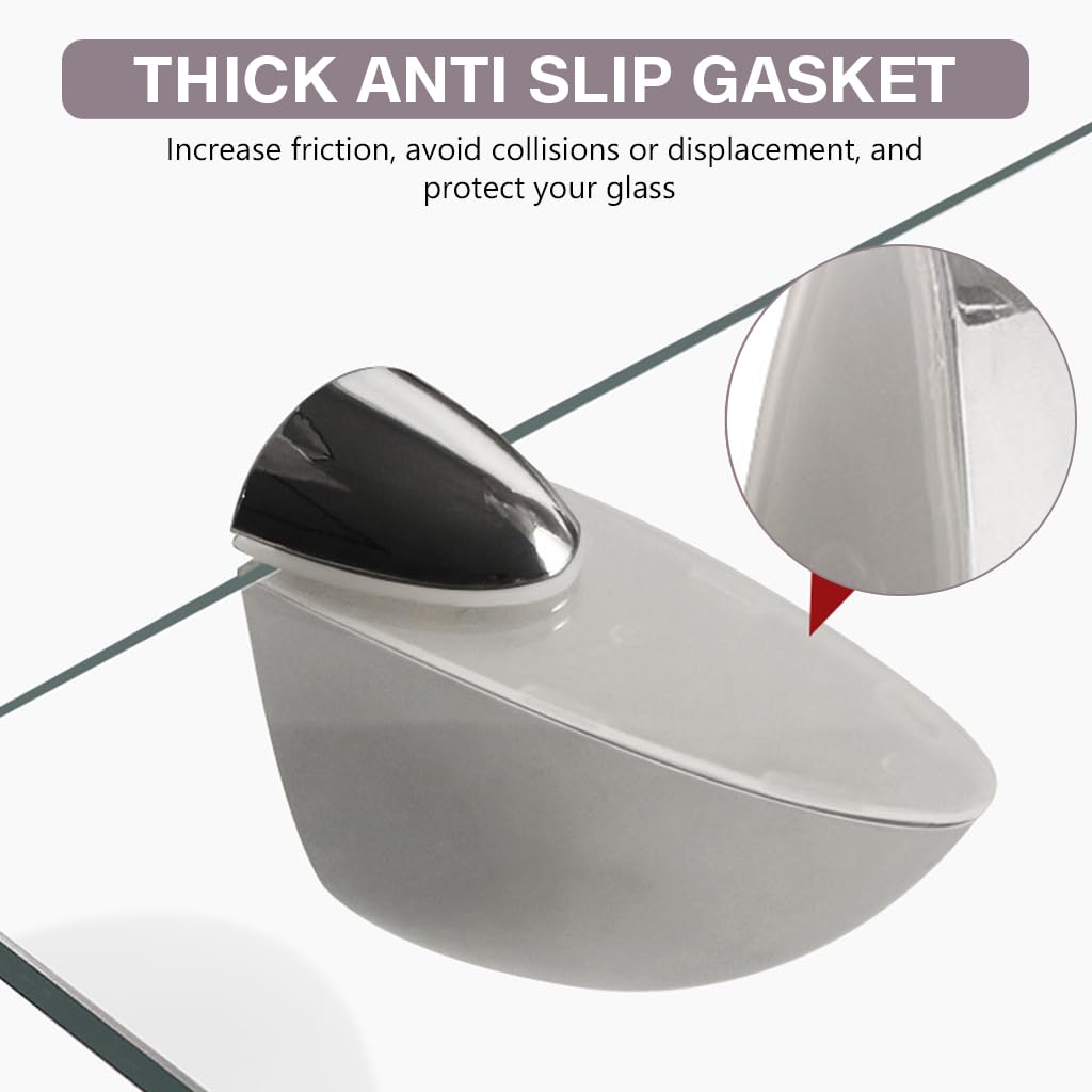 Serplex Glass Shelf Brackets for 3–16mm Shelves with Adjustable Clamp and Zinc Alloy Build | Easy Wall Mount Installation