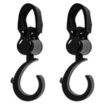 SNOWIE SOFT® 2Pcs Hanging Hook for Stroller Hanging Hook 360° Rotatable Pram Clip with Adjustable Closure Design Versatile Hanging Hookfor Stroller, Bike, Pram, Pushchair, Electric Bicycle