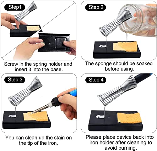 HASTHIP® Soldering Iron Kit 60 Watt Original Adjustable Temperature Welding Tool with Gun 10PCS Tips Desoldering Pump Stand Tweezers