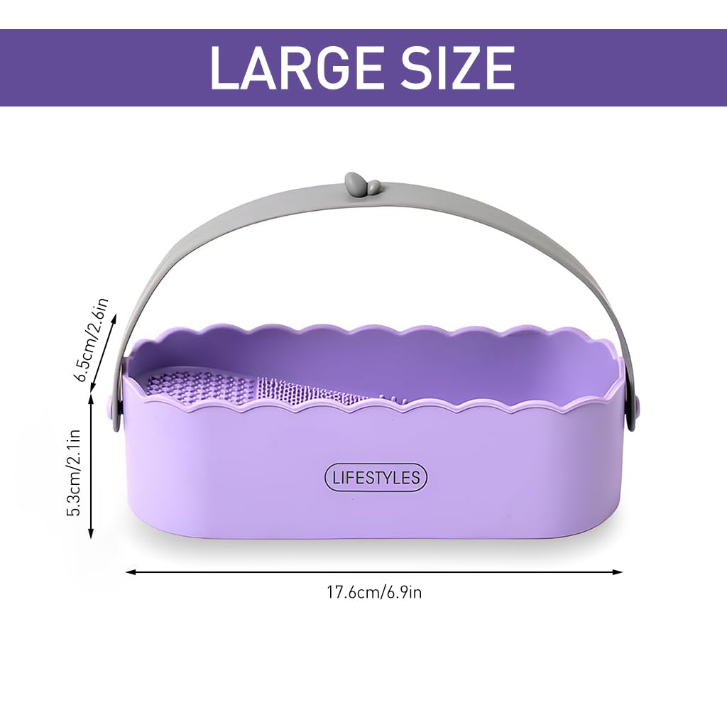 ZIBUYU Makeup Brush Cleaner for Deep Cleaning featuring Dual Side Basket with Silicone Bristles