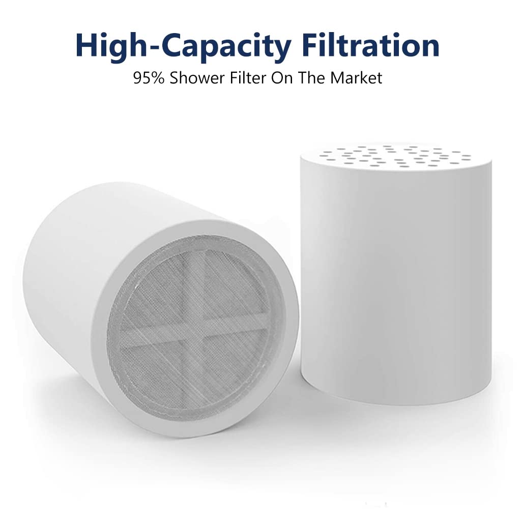 HASTHIP Replacement Water Filter Cartridge for Shower Head with 15 Layer Filtration | Set of 2 White