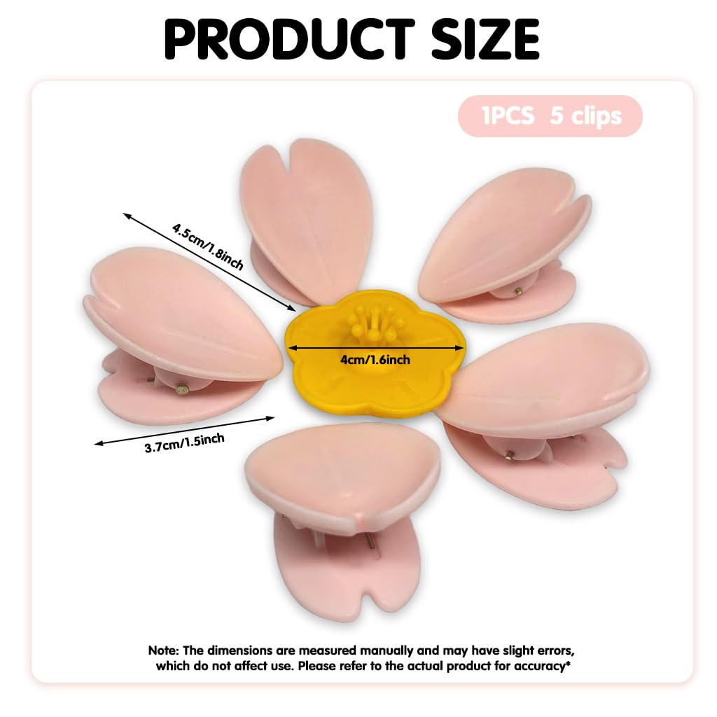 Supvox Food Bag Clips 5 Pcs for Kitchen Storage featuring Sakura Petal Shape and Magnetic Holder | Decorative Sealing Clips