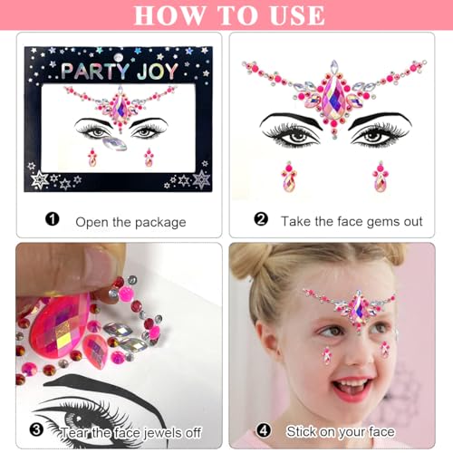 MAYCREATE® Face Gems Rhinestone Face Decoration Jewelry Sticker for Women Girls, Mermaid's Tears Makeup Sticker Artist Temporary Eyes Decor Crystal Face Jewels for Festival, Party, Rave (1)