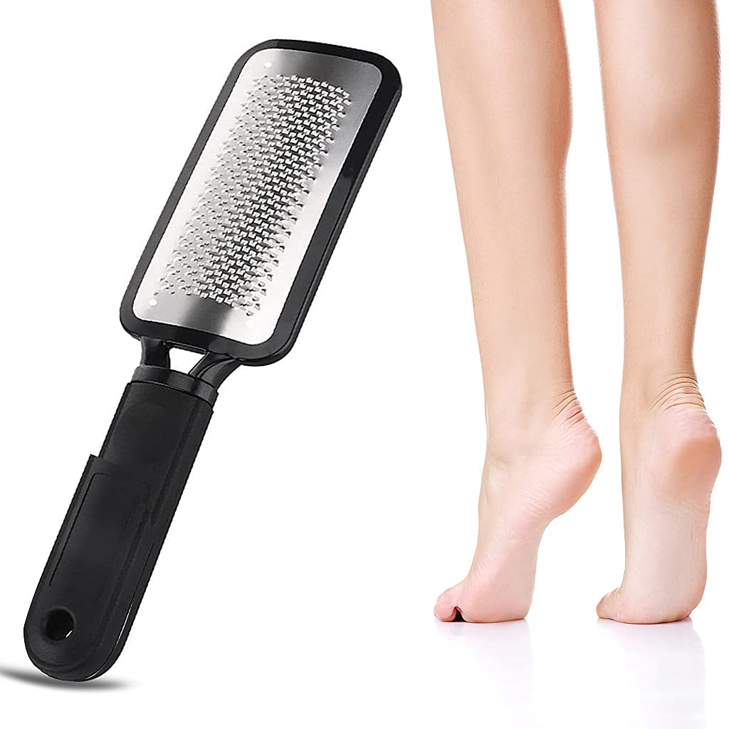 MAYCREATE  PIXNOR Stainless Steel Foot Exfoliating Scrubber Cleaner File (Black)