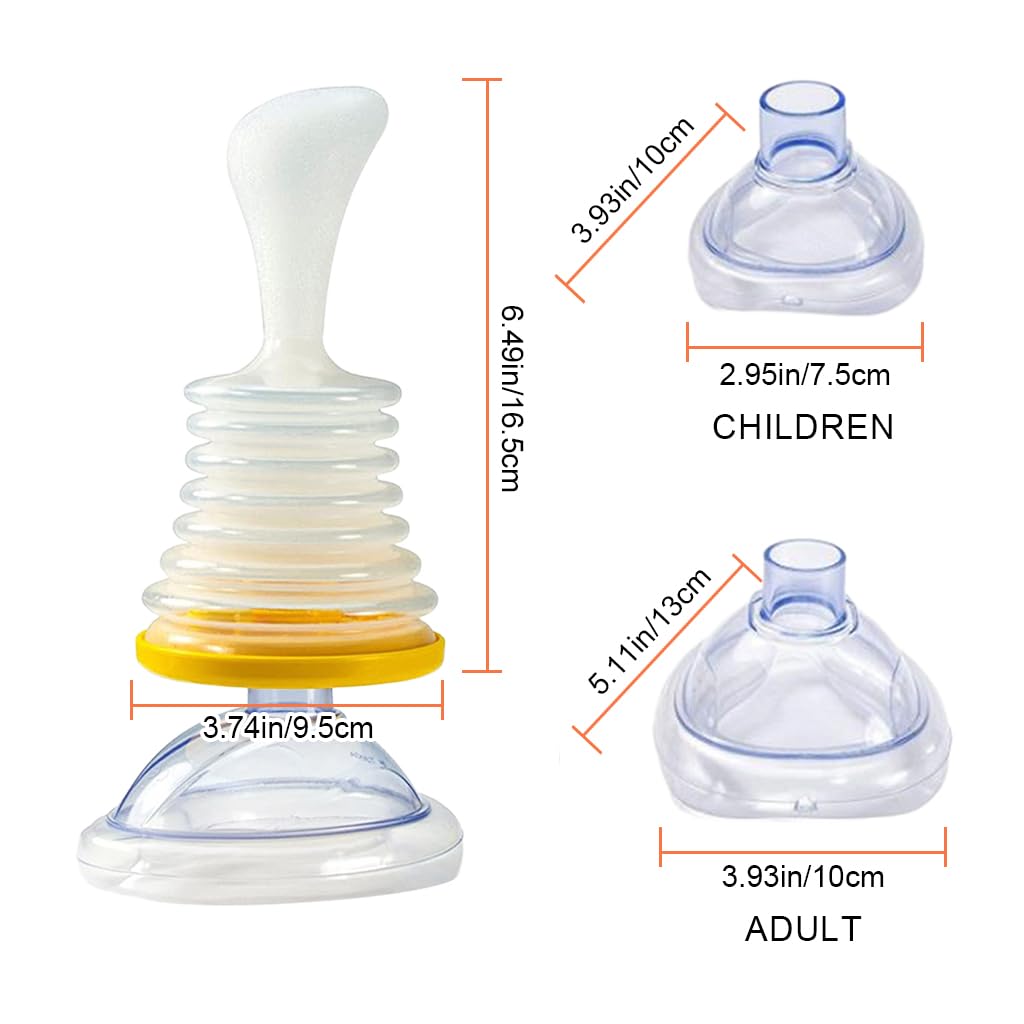 HANNEA Choking Rescue Device for Kids and Adults with 2 Masks and Ergonomic Plunger | Portable Airway Suction for Home and Travel