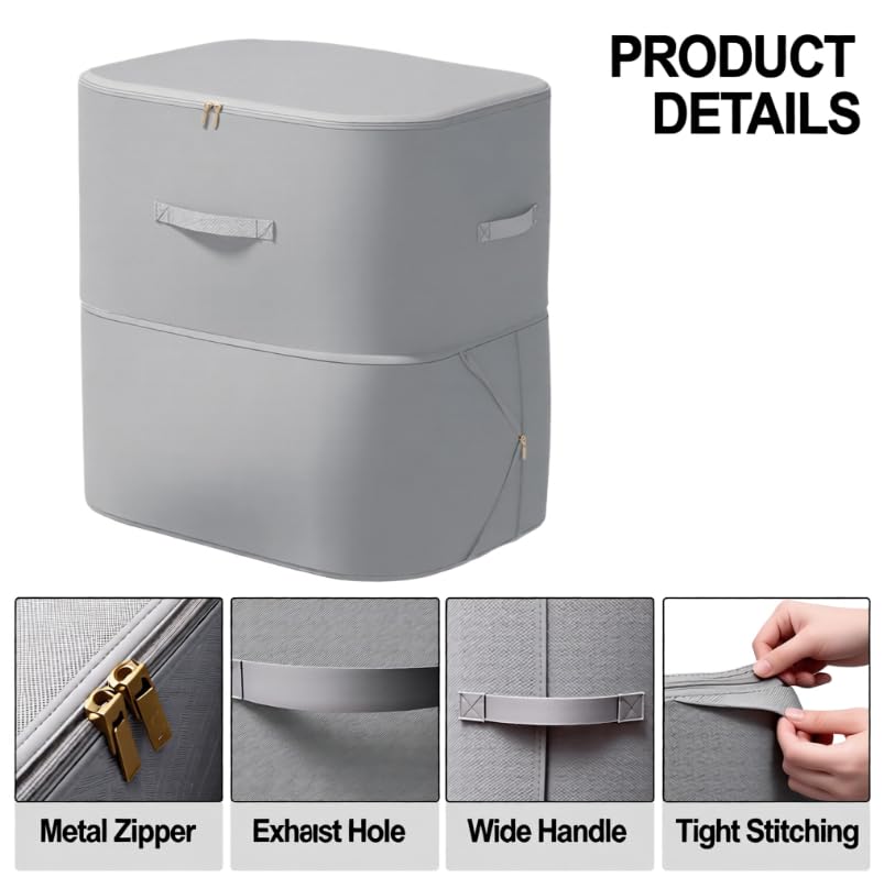 ZIBUYU Self Compression Organizer Bag for Home and Travel with Reinforced Fabric | Space Saving Design