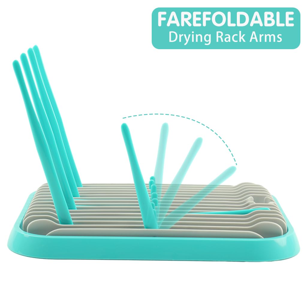 SNOWIE SOFT Baby Bottle Drying Rack for 10 Bottles with Adjustable Racks and PP Tray | 30.3×20.4×3.5 cm Space-Saving Design