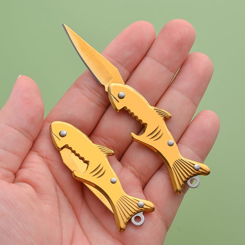 ZIBUYU® Creative Fish Shaped Bottle Opener Multi Tool for Keychain 3PCS