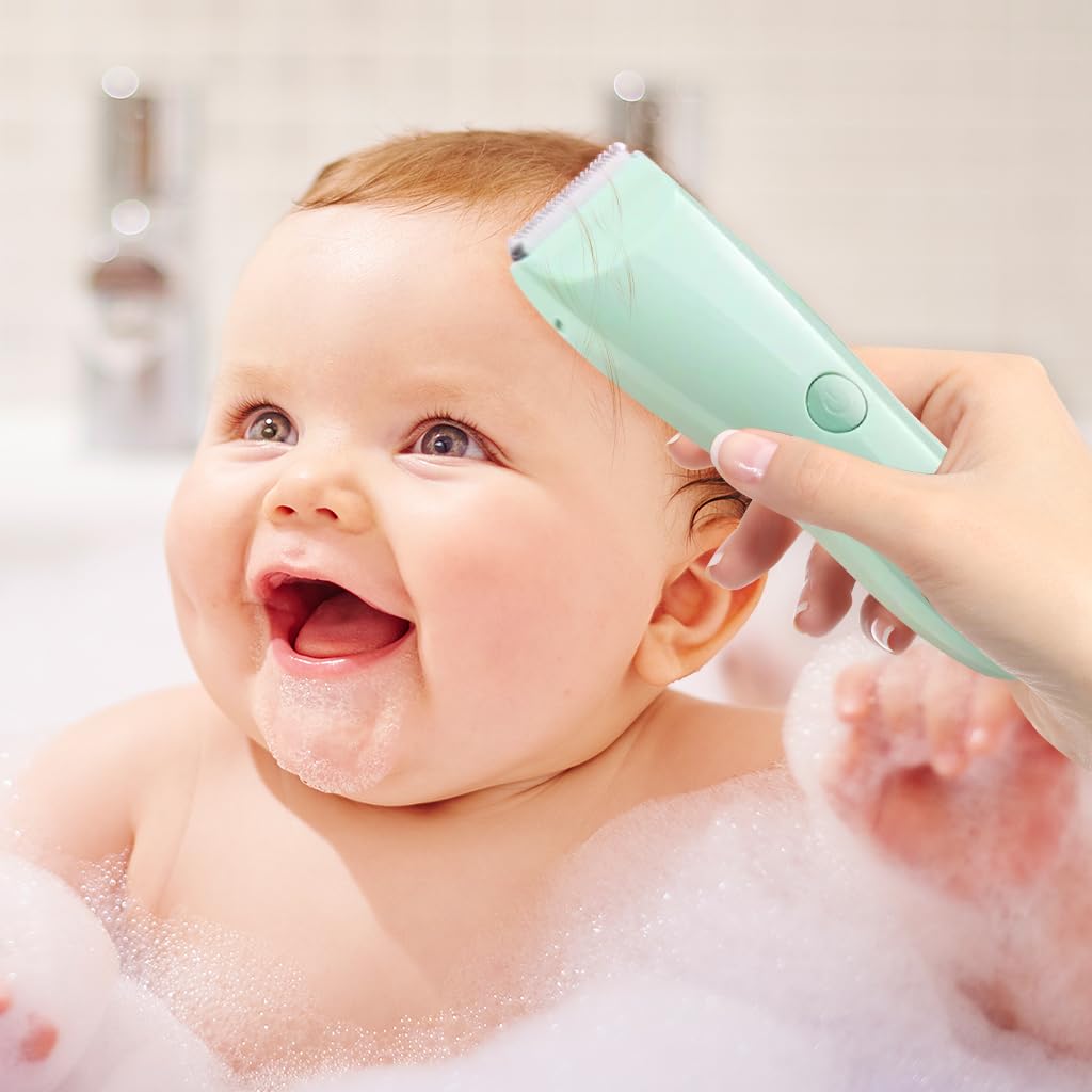 SNOWIE SOFT Baby Hair Clipper with Silent Motor and 500mAh USB Rechargeable Battery | Featuring Alloy Ceramic Blade and 2 Guards