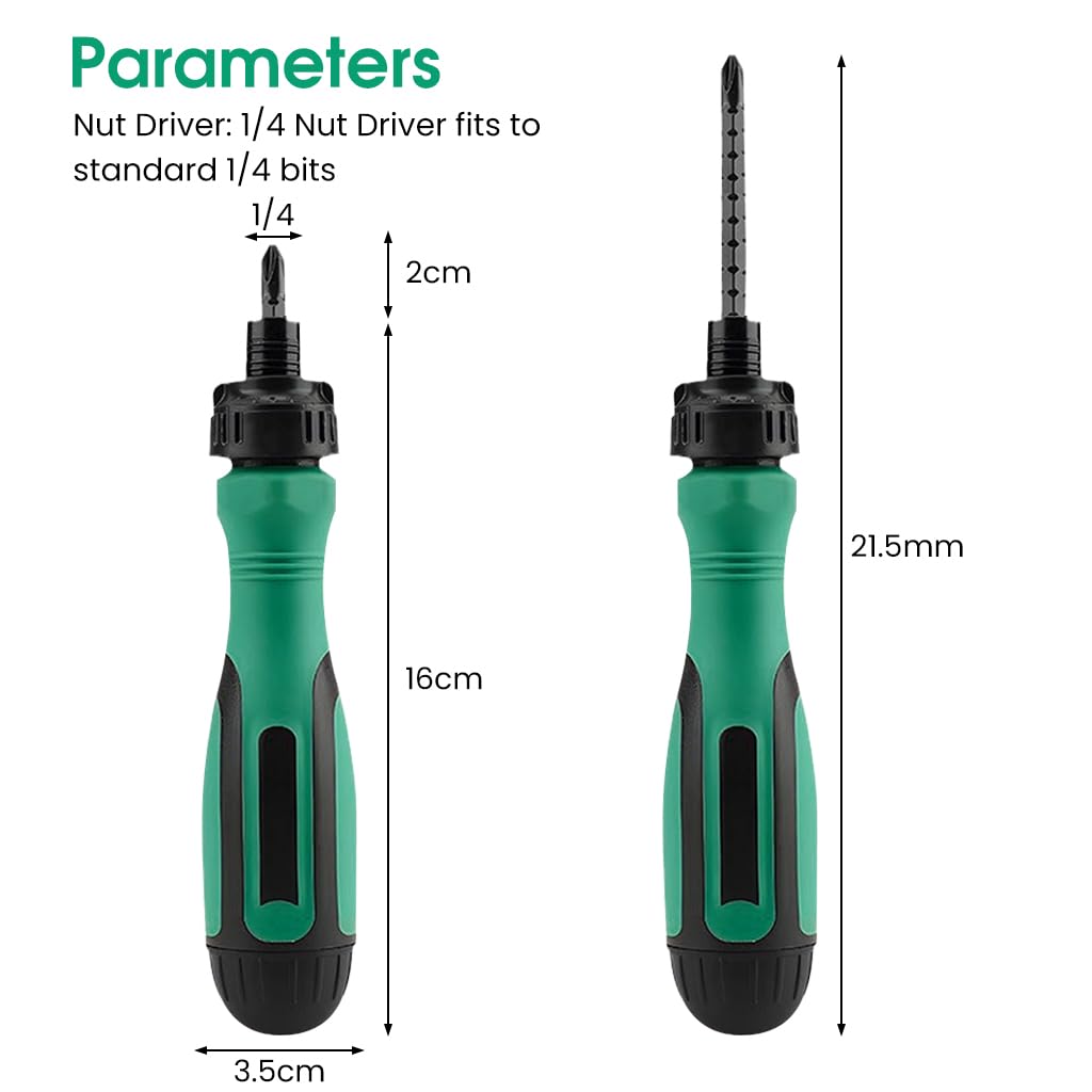 Serplex® 13 in 1 Screwdriver Tool Set with 6 Dual Head Retractable Screwdriver Bits Magnetic Bit Design Cordless Multi-Purpose Screwdriver Portable Screw Driver Set Kit Screw Driver Tool