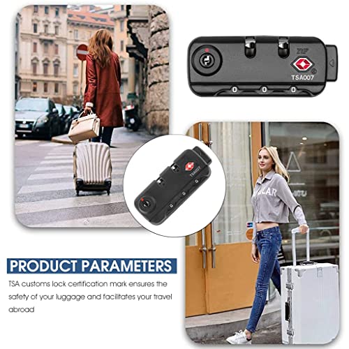 ZIBUYU® TSA Lock for Luggage Suitcase TSA Security Lock Customs Lock TSA007 Approved Zipper Bags Fixed Lock for Luggage Travel 3 Bit Digital Combination Luggage Lock