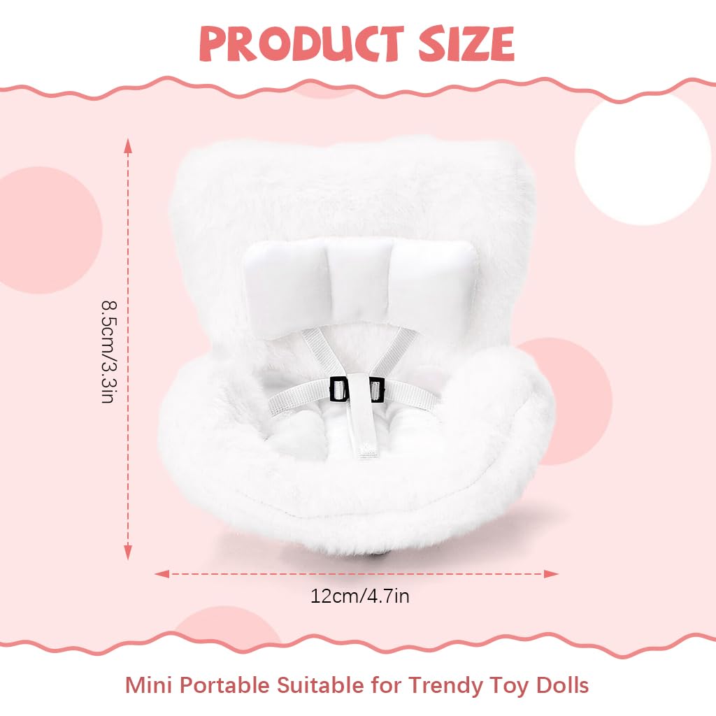 PATPAT Car Ornament for Air Vent with Built‑in Safe Belt and Plush Seat for 4‑inch Doll | Cute Car Charm Gift