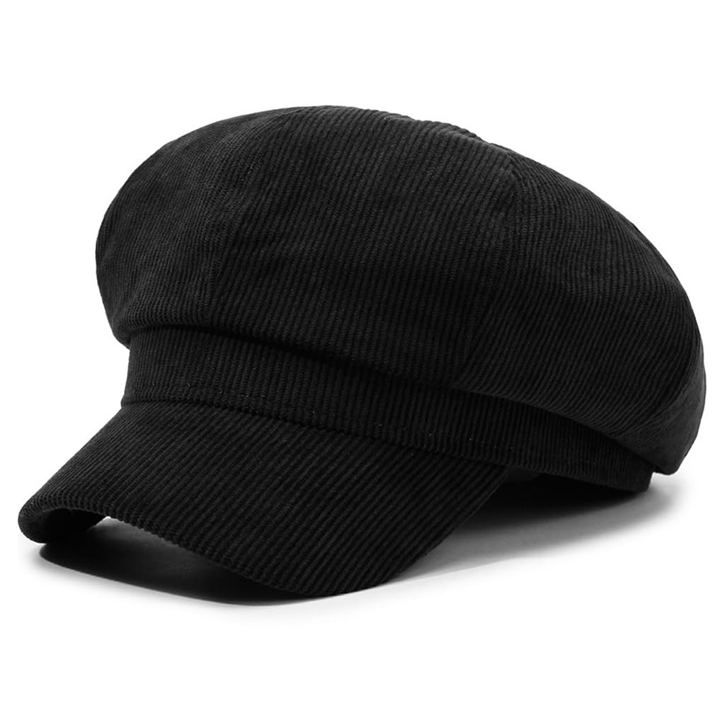 GUSTAVE Corduroy Newsboy Cap for Winter with Rounded Crown and Short Brim | Retro Style