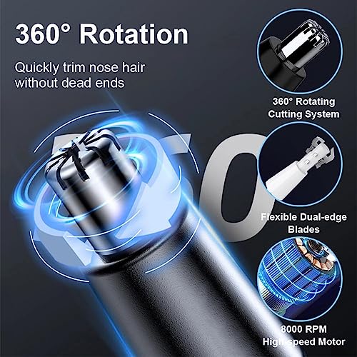 HANNEA® Electric Nose Hair Trimmer Professional IPX5 Waterproof Nose Hair Trimmer for Men Travel Nose Hair Trimmer Safe Low Noise Nose Hair Trimmer