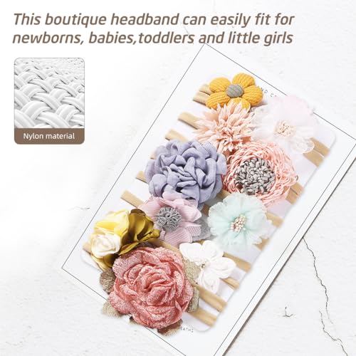 PALAY® 20PCS Baby Hair Band Flower Headband for Girl Soft Elastic Bands Babies Handmade Cute Floral Toddler Shower Gift New Born Boy