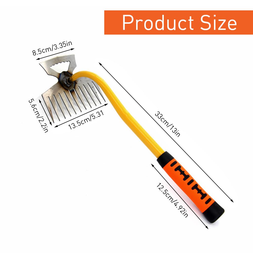 HASTHIP Gardening Hand Weeder Tools for Home Garden with 11 Claw Steel Head 33cm | Portable Weed Puller