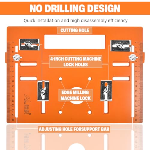Serplex® Circular Saw Guide Rail Bottom Plate Adjustable Cutting Machine Bakelite with Etched Scale Base Woodworking Bench Accessories 28x20cm 3PCS