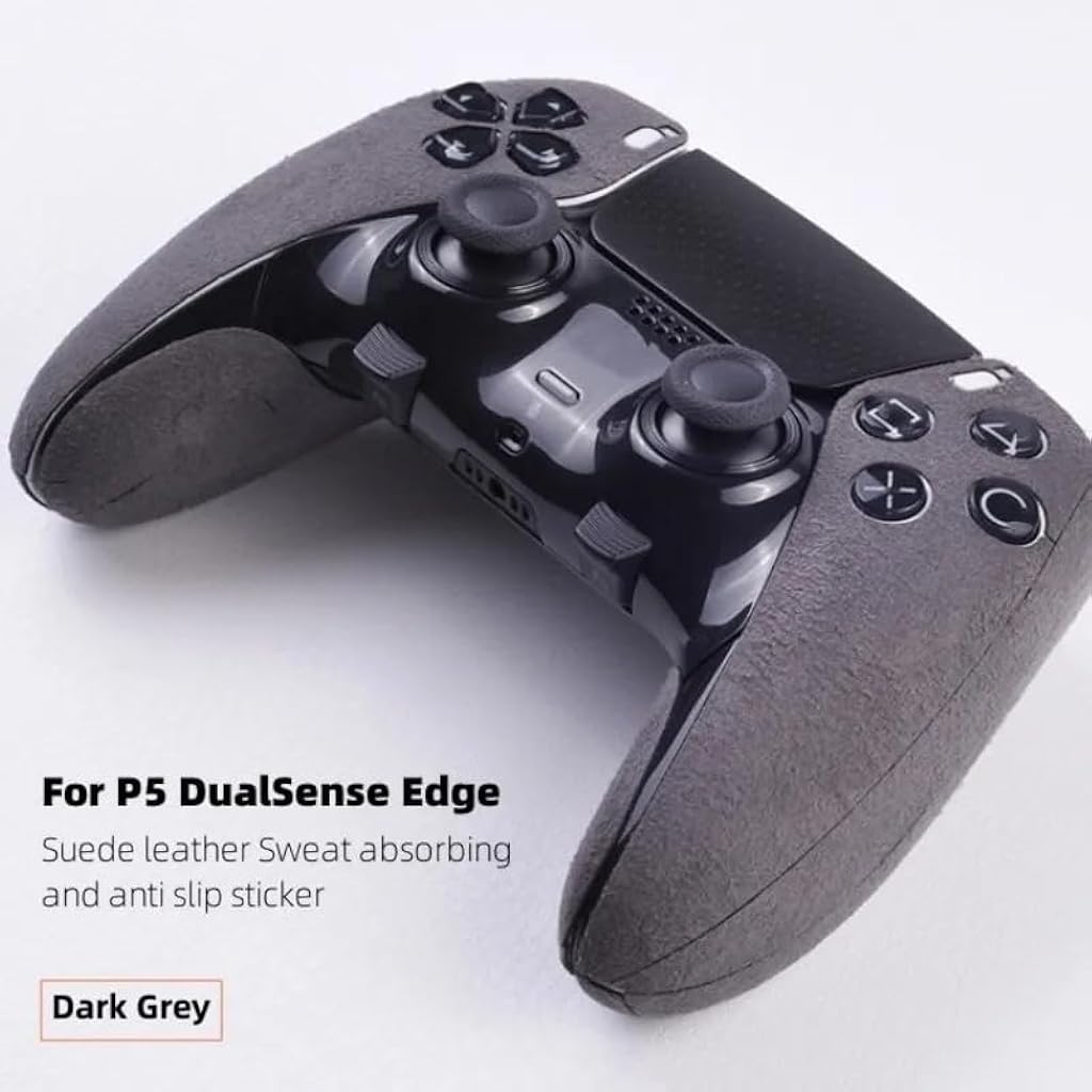 ZORBES® for PS5 Controller DualSense Gamepad Suede Leather Sweat Absorbing Material Soft Touch Anti Slip Sticker