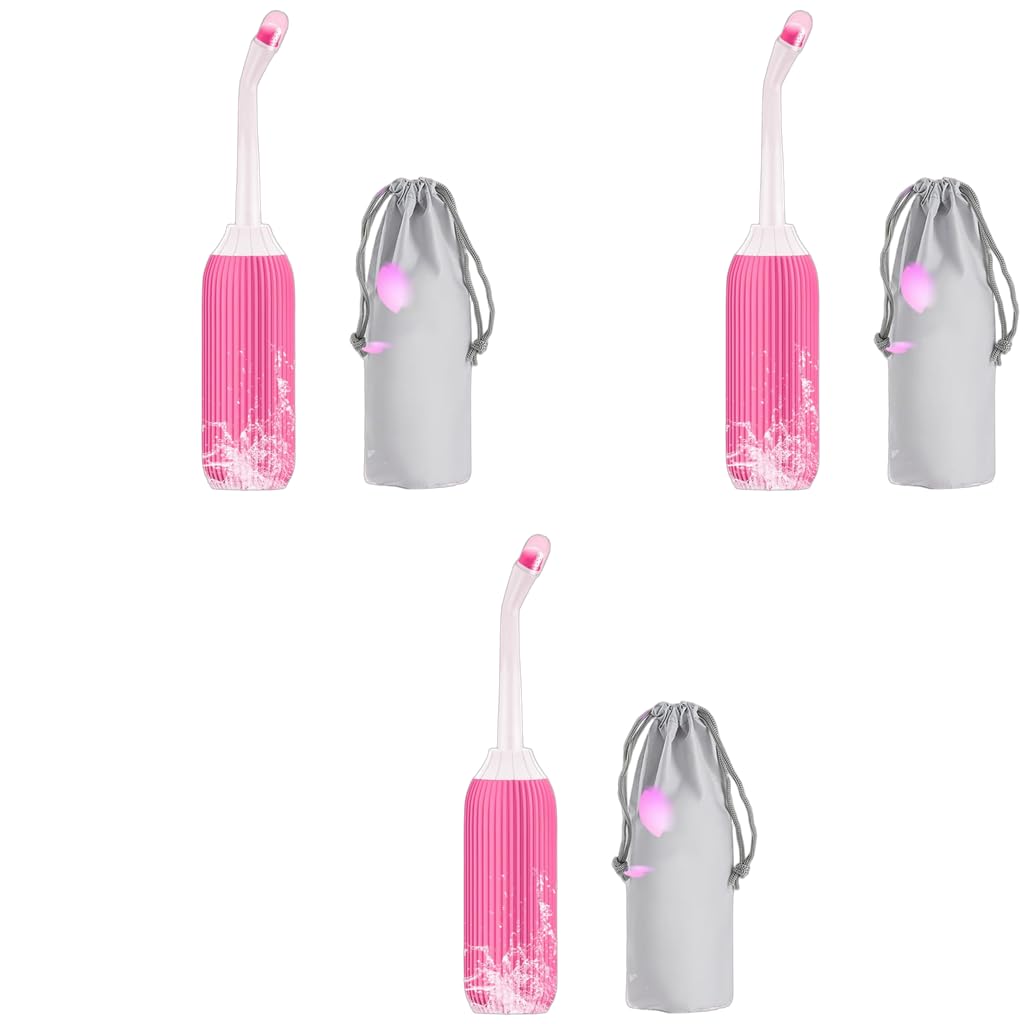 HANNEA Portable Bidet for Travel with 500ml Retractable Jet Spray | Pink Postpartum Cleaner